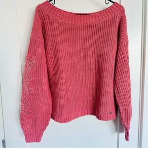 Hollister Off the Shoulder Sweater, Pink, Size XS